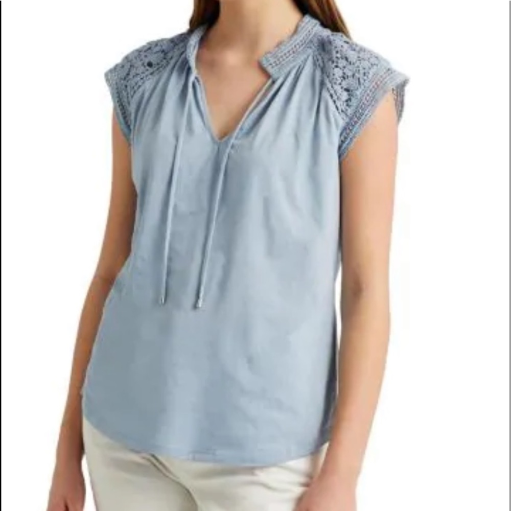 Lauren Ralph Lauren dust blue top
